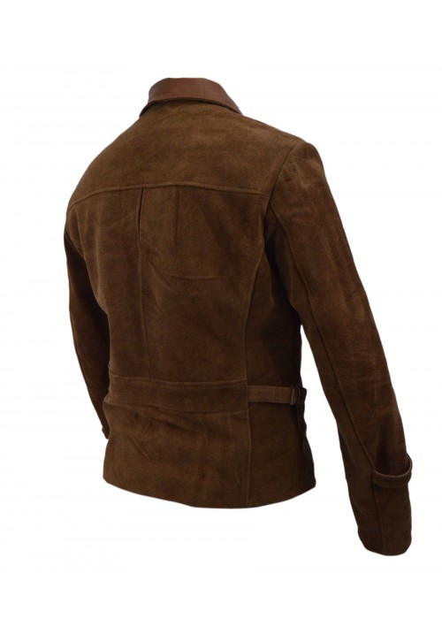 Boy's ALLIED BRAD PITT BROWN SUEDE LEATHER JACKET